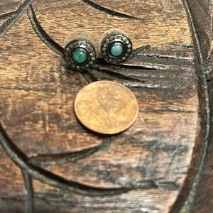 Jade Stones with Round Halo Pave Diamonds. Earrings Pierced Studs
